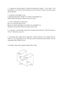 Geometry Worksheet: Cuboids & Cubes
