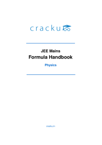 JEE Mains Physics Formula Handbook