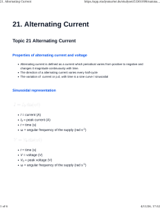 Alternating Current: Properties, Formulas, and Applications