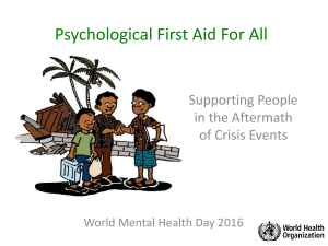 Psychological First Aid Guide for Crisis Support