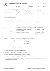 Figury geometryczne - Karta pracy z zadaniami