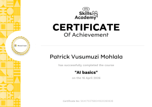 AI Basics Certificate of Achievement