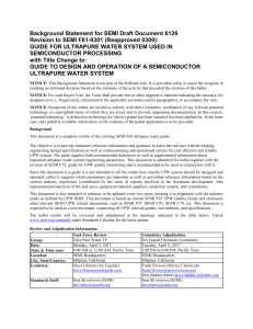 SEMI Guide to Semiconductor Ultrapure Water System Design & Operation