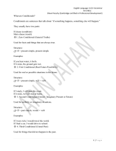 English Conditionals Grammar
