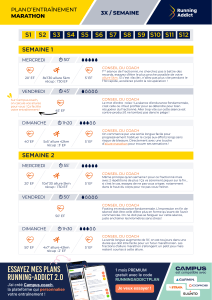 Plan d'entra&icirc;nement marathon 12 semaines