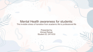 Mental Health Awareness for Students: Transition Stress