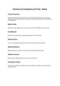 Grammar & Vocabulary Notes for Cambridge First Exam