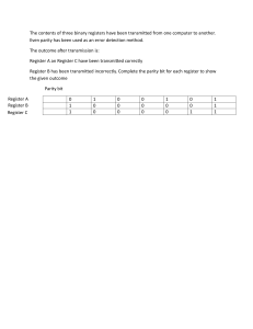 Binary Registers Parity Bit Exercise