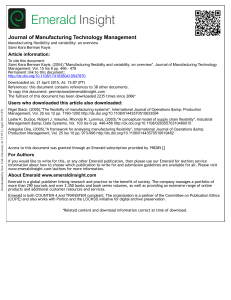 Manufacturing Flexibility and Variability: An Overview