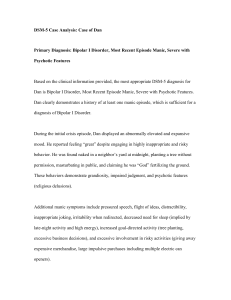 DSM-5 Case Analysis: Bipolar I Disorder Case Study