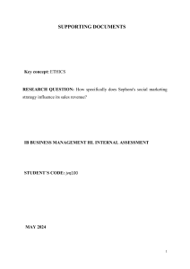 Sephora Social Marketing & Sales Revenue: IB Business Assessment
