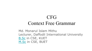Context-Free Grammar (CFG) Lecture Notes