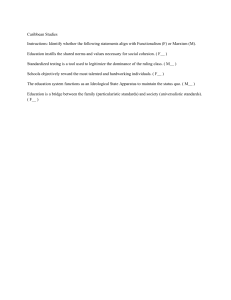 Caribbean Studies Quiz: Functionalism vs Marxism