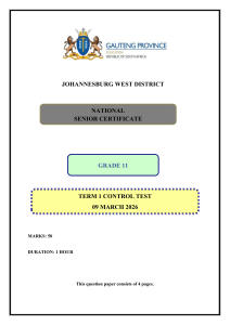 Grade 11 Mathematics Term 1 Control Test 2026