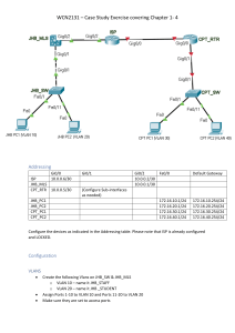 WCN2131 Case Study: VLAN & Inter-VLAN Routing Exercise