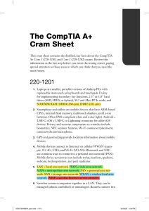 CompTIA A+ Cram Sheet: Core 1 (220-1201) & Core 2 (220-1202)