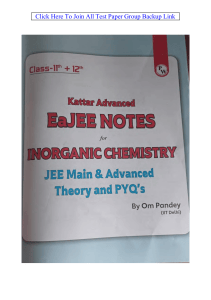 Kattar Advanced Inorganic Chemistry Notes for JEE