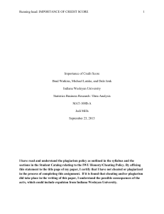 Importance of Credit Score: A Research Paper