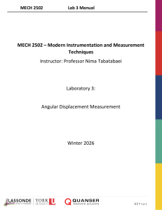 MECH 2502 Lab 3 Manual: Angular Displacement Measurement