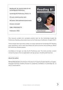 Reading B1: 10 Practice Tests for Cambridge B1 Preliminary