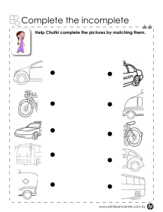 Complete the Incomplete Worksheet for Kids