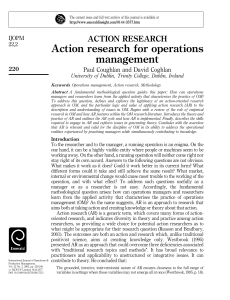 Action Research for Operations Management