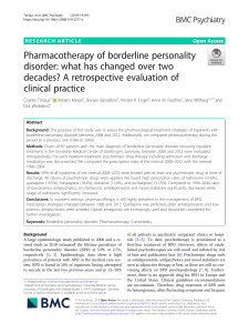 Pharmacotherapy Changes for Borderline Personality Disorder Over Two Decades