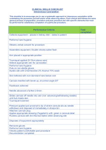 Clinical Skills Checklist: Intravenous Cannulation