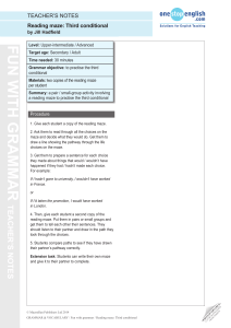 Teacher's Notes: Third Conditional Reading Maze Activity