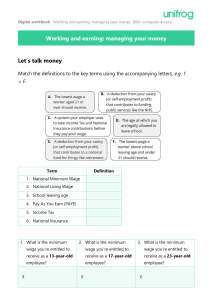 Working and Earning: Managing Your Money Workbook