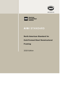 AISI S220-20: Cold-Formed Steel Nonstructural Framing Standard