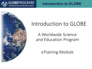 Introduction to GLOBE: Worldwide Science & Education Program