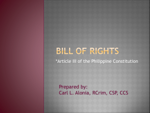 Bill of Rights: Article III Philippine Constitution