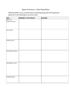 Types of Humour Class PowerPoint Note-Taking Guide