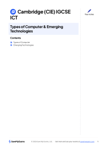 IGCSE ICT Notes: Types of Computer & Emerging Tech