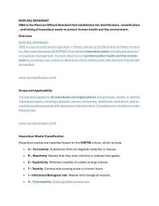 NOM-052-SEMARNAT-2005: Mexican Hazardous Waste Standard