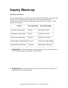 Inquiry Warm-up: Analyzing Inheritance with Pea Plant Experiments
