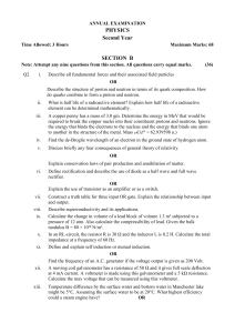 Physics Second Year Annual Exam Paper