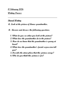 Writing Process: Shared Writing Questions for Anna's Grandmother Picture