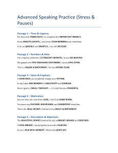 Advanced Speaking Practice: Stress & Pauses