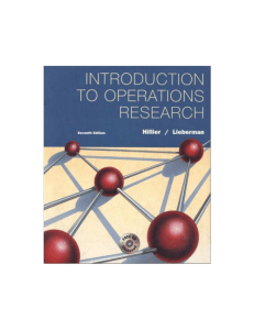 Introduction to Operations Research Textbook by Hillier & Lieberman
