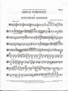 Benjamin Britten Simple Symphony Boisterous Bourr&eacute;e Viola Sheet Music