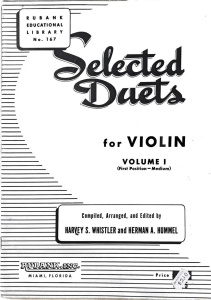 Selected Duets for Violin, Vol. 1 (First Position)