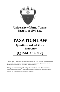 Taxation Law QuAMTO 2017: Bar Exam Questions & Answers
