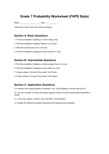 Grade 7 Probability Worksheet (FHPS Style)