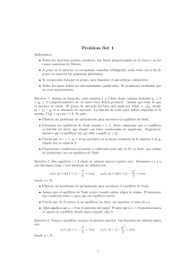 Conjunto de Problemas 1: Ejercicios de Teor&iacute;a de Juegos