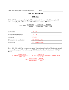 CSCE 2610 In-Class Activity 1: CPU Time & Performance