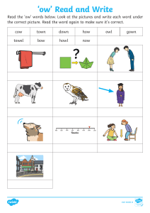 &lsquo;ow&rsquo; Read and Write Phonics Worksheet