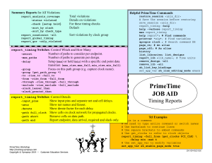PrimeTime JOB AID Timing Reports - Priručnik za vremensku analizu