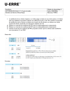 Ejercicios de Intervalos de Confianza para la Media en Estad&iacute;stica